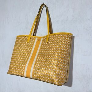 Tory Burch All Over Larger Shopper Tote Bag Yellow (Lightweight)